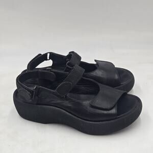 Wolky Jewel Slingback Sandals Black Leather 3204 Comfort Walking Women's 38 7.5